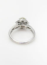 Load image into Gallery viewer, 1 CT. T.W. Round Diamond Halo Three Stone Engagement Ring in 14K White Gold
