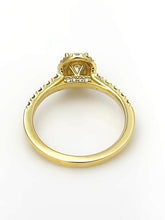 Load image into Gallery viewer, 14k Yellow Gold Pave Band 1.00ct Oval Round Diamond Halo Engagement Ring
