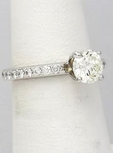 Load image into Gallery viewer, 14k White Gold Pave Band 1 1/2ct Round Vs2 Diamond Solitaire Engagement Ring

