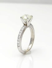 Load image into Gallery viewer, 14k White Gold Pave Band 1 1/2ct Round Vs2 Diamond Solitaire Engagement Ring
