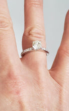 Load image into Gallery viewer, 14k White Gold Pave Band 1 1/2ct Round Vs2 Diamond Solitaire Engagement Ring
