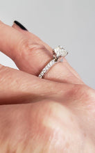 Load image into Gallery viewer, 14k White Gold Pave Band 1 1/2ct Round Vs2 Diamond Solitaire Engagement Ring
