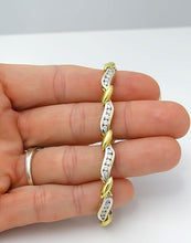 Load image into Gallery viewer, 18K Two Tone 2.00ct Diamond Wavy Tennis Bracelet in White and Yellow Gold
