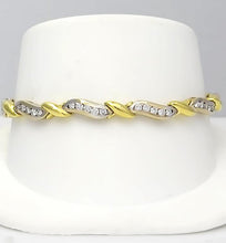 Load image into Gallery viewer, 18K Two Tone 2.00ct Diamond Wavy Tennis Bracelet in White and Yellow Gold
