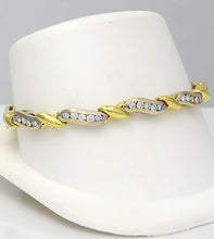 Load image into Gallery viewer, 18K Two Tone 2.00ct Diamond Wavy Tennis Bracelet in White and Yellow Gold
