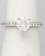 Load image into Gallery viewer, 14k White Gold Pave Band 1 1/2ct Round Vs2 Diamond Solitaire Engagement Ring
