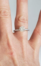 Load image into Gallery viewer, 14k White Gold Pave Band 1 1/2ct Round Vs2 Diamond Solitaire Engagement Ring
