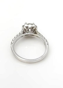 1.52 Ct. T.W. Round Diamond Halo Designer Engagement Ring 18k White Gold