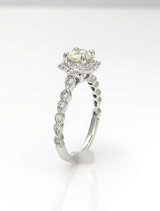 1.00 CT. T.W. Round Diamond Ornate Halo Engagement Ring 14k White Gold