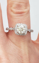 Load image into Gallery viewer, 1.00 CT. T.W. Round Diamond Ornate Halo Engagement Ring 14k White Gold
