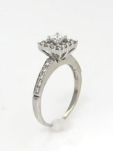 Load image into Gallery viewer, 1/2ct Princess Diamond Halo Engagement Ring In 14k White Gold
