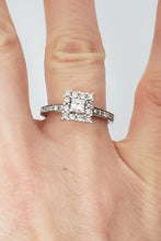 Load image into Gallery viewer, 1/2ct Princess Diamond Halo Engagement Ring In 14k White Gold
