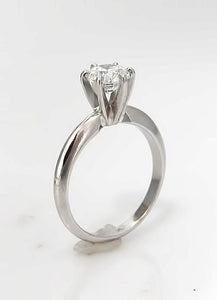 1.00ct Round Diamond Solitiare Engagement Ring In 14k White Gold (VS2/GH)