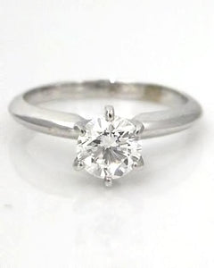 1.00ct Round Diamond Solitiare Engagement Ring In 14k White Gold (VS2/GH)