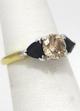 Load image into Gallery viewer, 1.14ct Brown Diamond &amp; Sapphire Engagement Ring In 18k Yellow Gold
