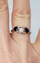 Load image into Gallery viewer, 1.14ct Brown Diamond &amp; Sapphire Engagement Ring In 18k Yellow Gold
