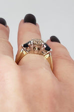 Load image into Gallery viewer, 1.14ct Brown Diamond &amp; Sapphire Engagement Ring In 18k Yellow Gold
