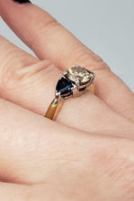 Load image into Gallery viewer, 1.14ct Brown Diamond &amp; Sapphire Engagement Ring In 18k Yellow Gold
