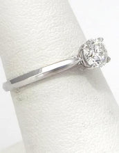 Load image into Gallery viewer, .63ct Round Diamond Classic Solitaire Engagement Ring In 14k White Gold
