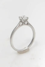 Load image into Gallery viewer, .63ct Round Diamond Classic Solitaire Engagement Ring In 14k White Gold
