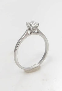 .63ct Round Diamond Classic Solitaire Engagement Ring In 14k White Gold