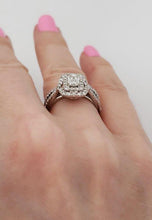 Load image into Gallery viewer, 1.00ct T.W. Diamond Emerald Cut Split Shank Engagement Ring In 14k White Gold
