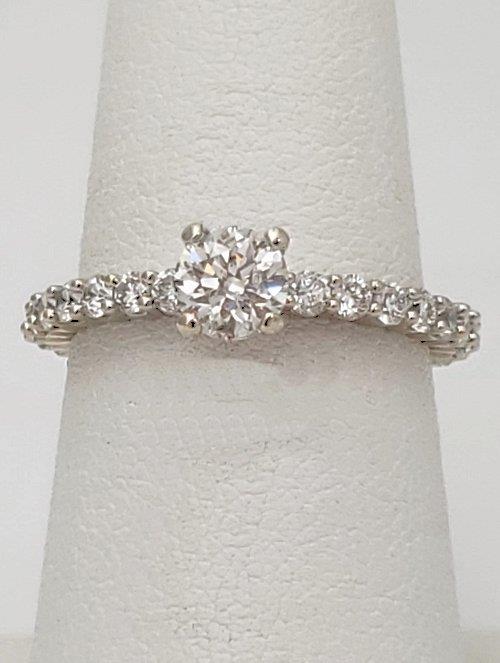 1.32ctw Round Diamond Solitaire Engagement Ring In 14k White Gold
