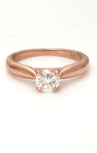 14k Rose Gold Diamond Solitaire .56ctw VS2 Round Engagement Ring
