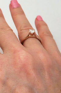 14k Rose Gold Diamond Solitaire .56ctw VS2 Round Engagement Ring