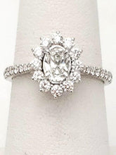 Load image into Gallery viewer, 14k White Gold 1.10ct T.W. Oval Diamond With Diamond Halo Engagement Ring
