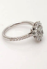 Load image into Gallery viewer, 14k White Gold 1.10ct T.W. Oval Diamond With Diamond Halo Engagement Ring
