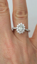 Load image into Gallery viewer, 14k White Gold 1.10ct T.W. Oval Diamond With Diamond Halo Engagement Ring
