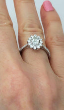 Load image into Gallery viewer, 14k White Gold 1.10ct T.W. Oval Diamond With Diamond Halo Engagement Ring
