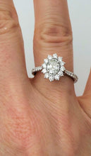 Load image into Gallery viewer, 14k White Gold 1.10ct T.W. Oval Diamond With Diamond Halo Engagement Ring
