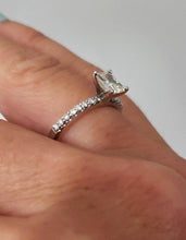 Load image into Gallery viewer, .75ct Radiant Cut Diamond Engagement Pave Ring In 14k White Gold

