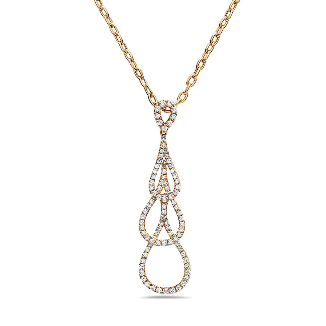 Afarin Collection .47ct Diamond Dangle Triple Drop Pendant 750 18K Yellow Gold