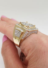 Load image into Gallery viewer, Mens 2.50ct Diamond Square Composite Diamond Tiered Ring In 10k Yellow Gold
