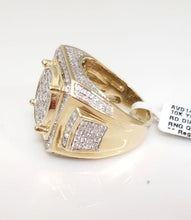 Load image into Gallery viewer, Mens 2.50ct Diamond Square Composite Diamond Tiered Ring In 10k Yellow Gold
