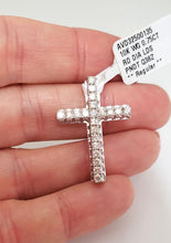 Load image into Gallery viewer, .75ct Diamond Cross Pendant In 10k White Gold
