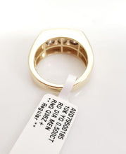 Load image into Gallery viewer, Mens .50ct Diamond Three Stone Rectangle Ring In 10k Yellow Gold
