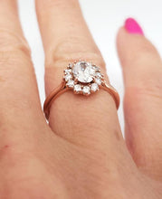 Load image into Gallery viewer, 1.00ct Diamond Oval Halo Engagement Ring In 14k Rose Gold (SI2/F)
