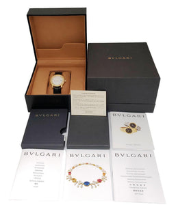 LADIES 35mm BVLGARI SOLO TEMPO DATE WATCH in 18k YELLOW GOLD