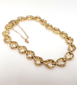 3.00ct T.W. Diamond Heart Ribbon Tennis Bracelet In 14k Yellow Gold