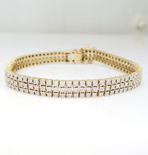 Load image into Gallery viewer, Mens 2.50ct Diamond Three Row Tennis Bracelet In 10k Yellow Gold
