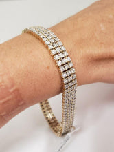 Load image into Gallery viewer, Mens 2.50ct Diamond Three Row Tennis Bracelet In 10k Yellow Gold
