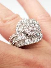 Load image into Gallery viewer, 2.15ct T.W. Round &amp; Baguette Composite Diamond Engagement Ring In 10k White Gold
