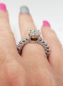3.25ct T.W. Diamond Composite Flower Cluster Engagement Ring In 14k Gold
