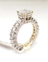 Load image into Gallery viewer, 3.25ct T.W. Diamond Composite Flower Cluster Engagement Ring In 14k Gold
