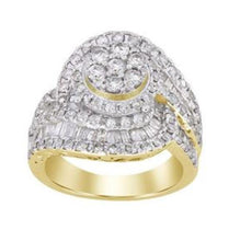 Load image into Gallery viewer, 2.15ct T.W. Round &amp; Baguette Composite Diamond Engagement Ring In 10k White Gold
