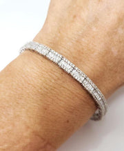 Load image into Gallery viewer, 5.00ct T.W. Baguette &amp; Round Diamond Tennis Bracelet In 10k White Gold
